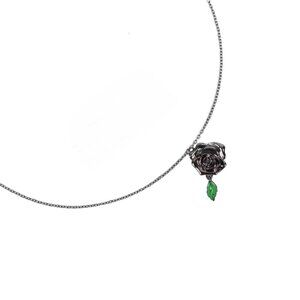Silver Rose Charm Necklace